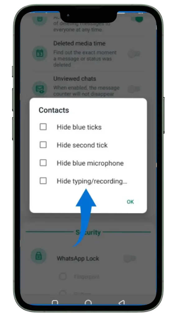 Ocultar estado de grabación Ocultar estado de grabación